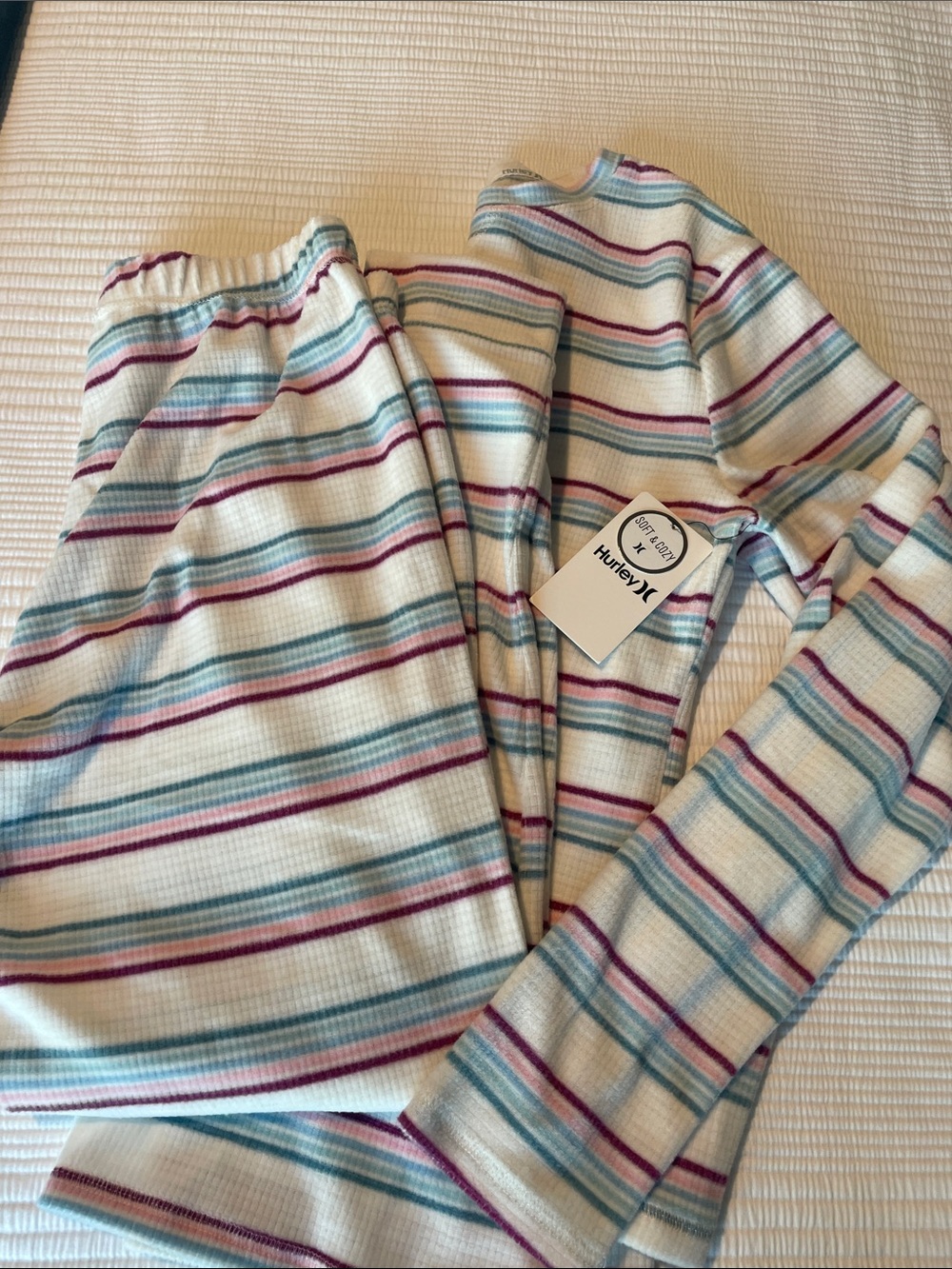 Hurley Pajama Set- Long Sleeve Stripe - NWT